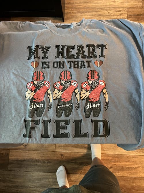 My Heart Is On That Field Custom Football Game Days Shirt Gift For Family Member For Mom