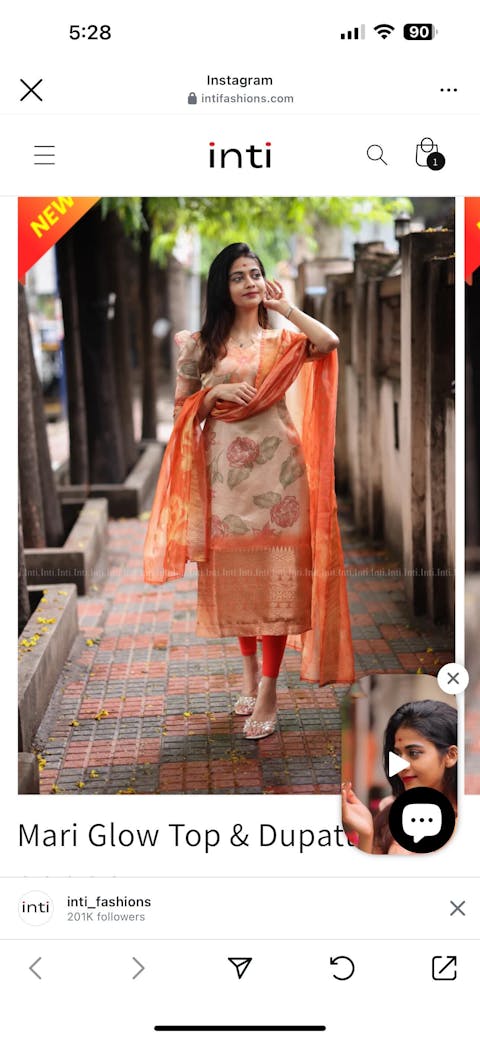 Mari Glow Top & Dupatta Set