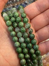 Rare Natural Brazilian Green Jade 6mm 8mm 10mm 12mm Smooth Round Beads –  Intrinsic Trading