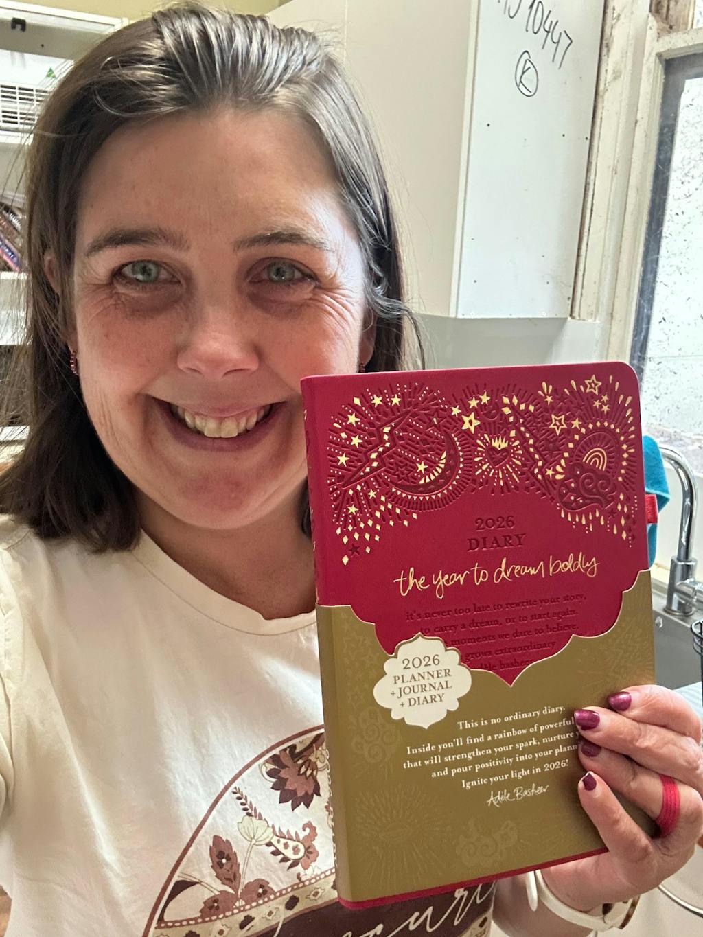 2026 Diary Planner | Radiant Ruby Red | Year to Dream Boldly