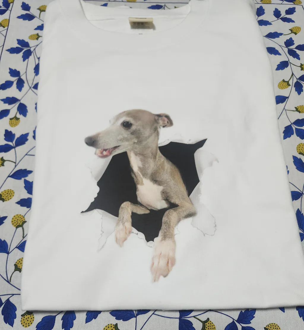 【写真入れ】中から飛び出すうちの子 オリジナＴシャツ ル 写真プリント お誕生日 クリスマス 母の日プレゼント ペット猫 犬 名入れ カスタマイズ