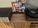 Handcrafted Wooden Vinyl Record Stand - Now Playing & Spinning