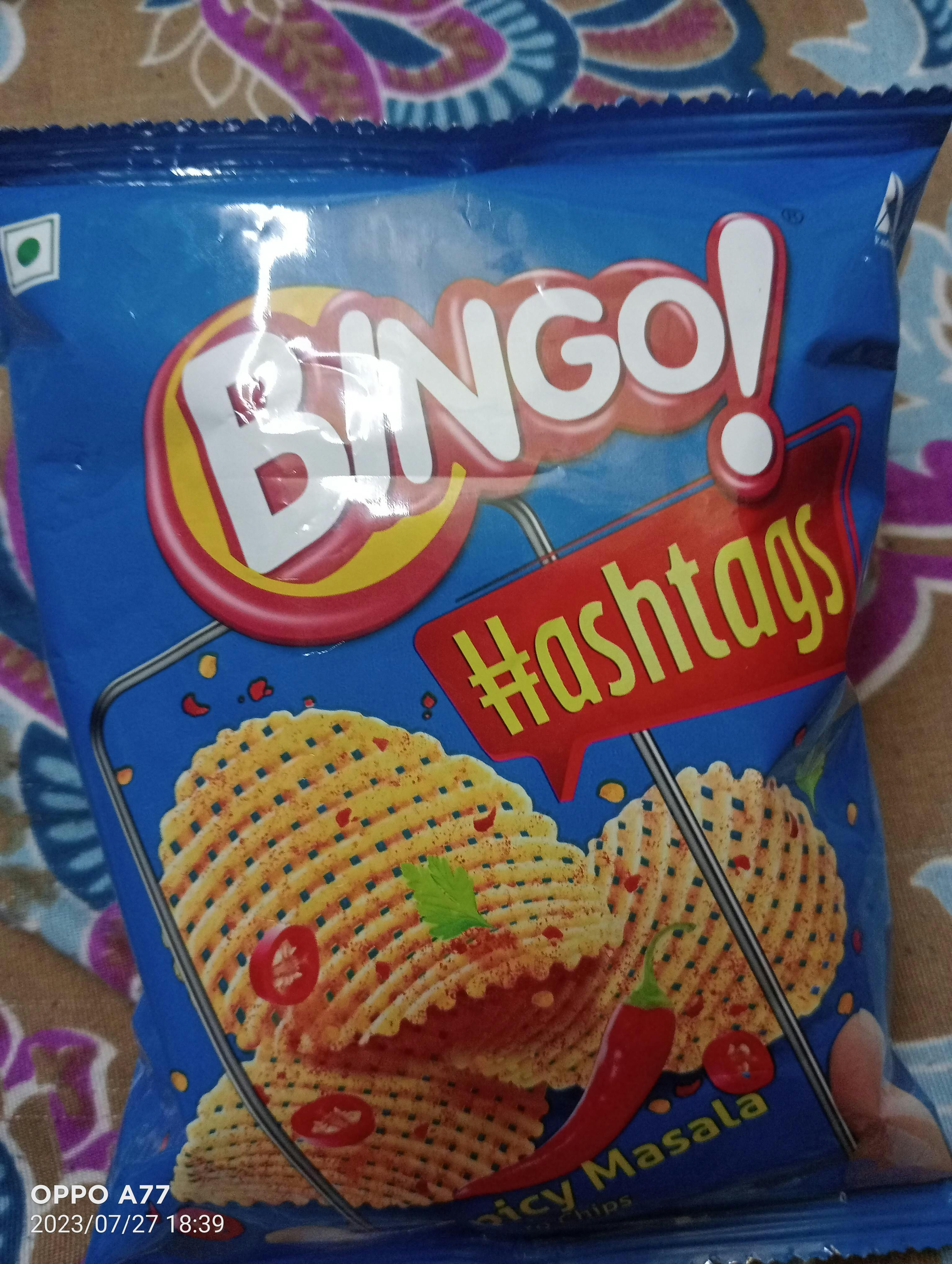Buy Bingo Hashtags Spicy Masala Chips at Rs.10 ITC Store