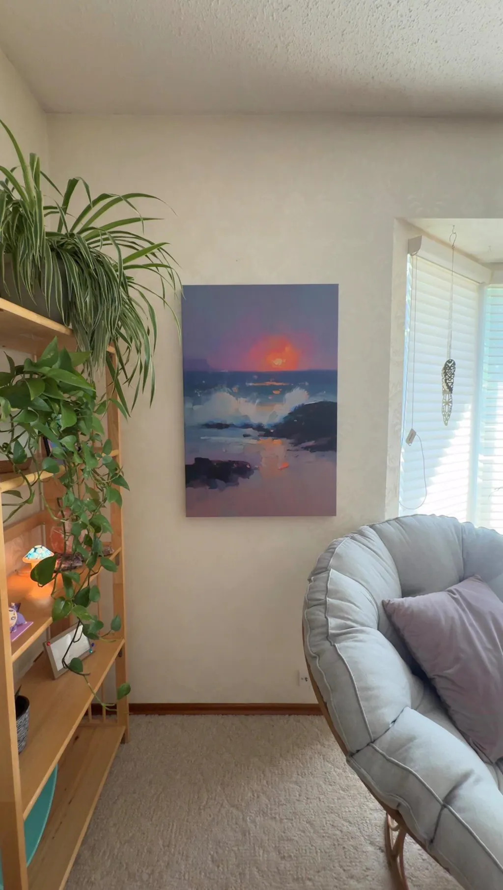Ocean Sunset Watercolour Warm Wall Art Print #3838