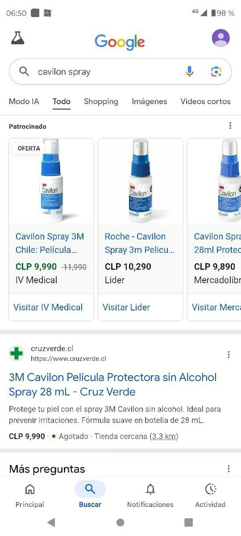 Cavilon Spray 3M Pelicula Protectora Sin Alcohol 28 Ml 3346E