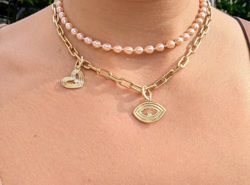 14K Gold Rounded Oval Cable Link Necklace