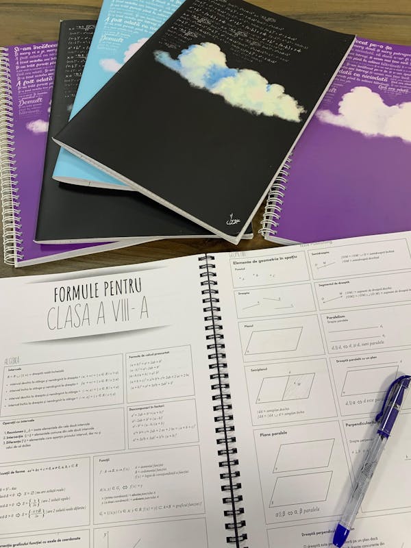 Caiet Izzie de Mate A4 (cu Formule și Stickere)