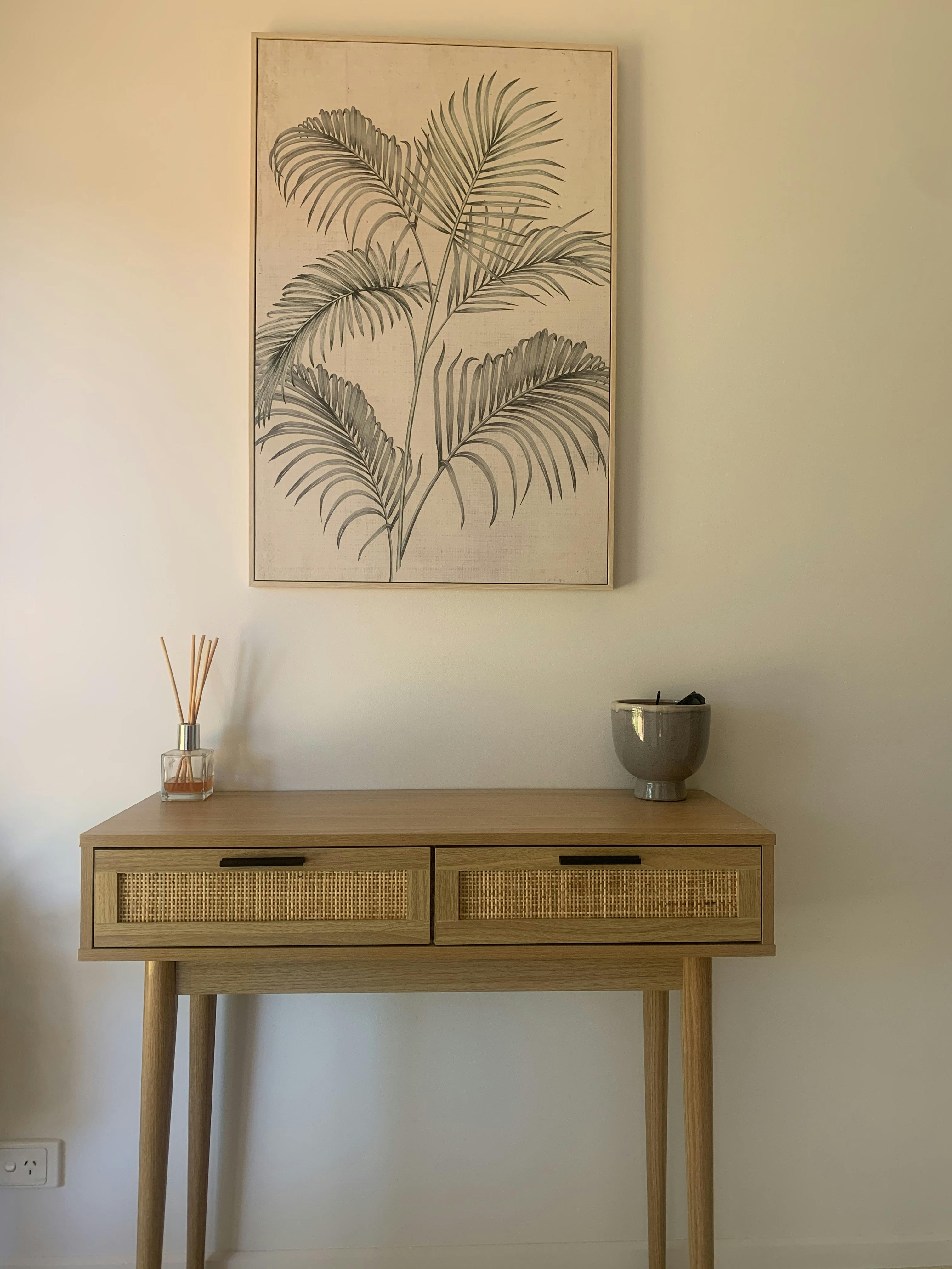 alora rattan console table