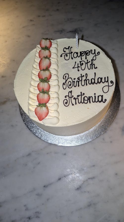 Personalised Strawberries & Cream Layer Cake