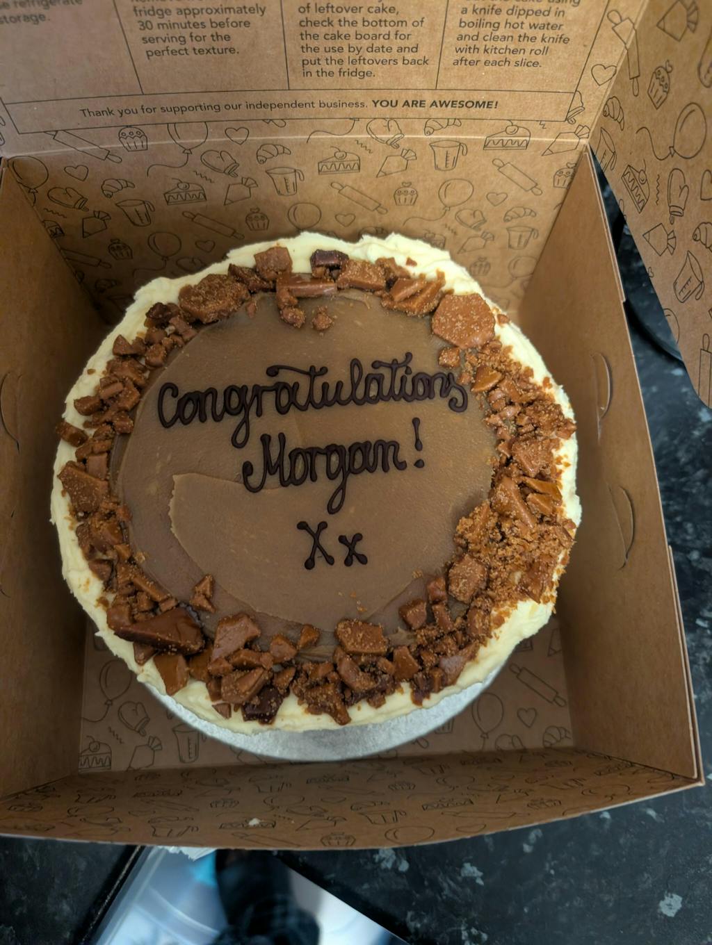 Personalised Sticky Toffee Pudding Cake