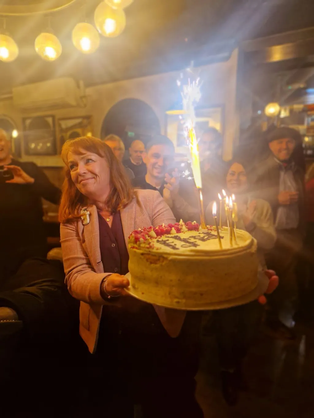 Personalised Pistachio & Raspberry Cake