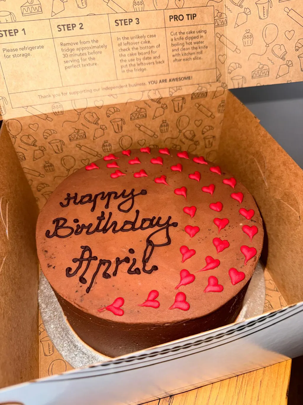 Personalised Chocolate Cake (Free from Gluten)