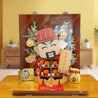 Prosperity Blessings Cai Shen Ye God Of Wealth Decorative Shelf (Small - 38cmH)