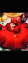 Pre Order : Shaded Red Couture Gown With Hair Accessory