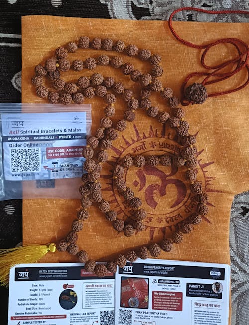 Brown Rudraksha Mala - 108+1 Beads