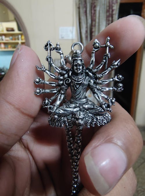 Oxi-Silver Plated Shiv Yogi Necklace