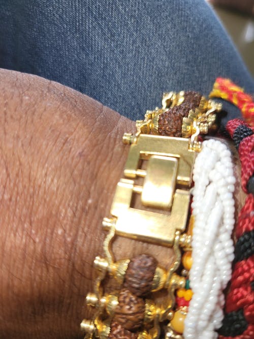 Gold Plated Modern Rudraksha Bracelet