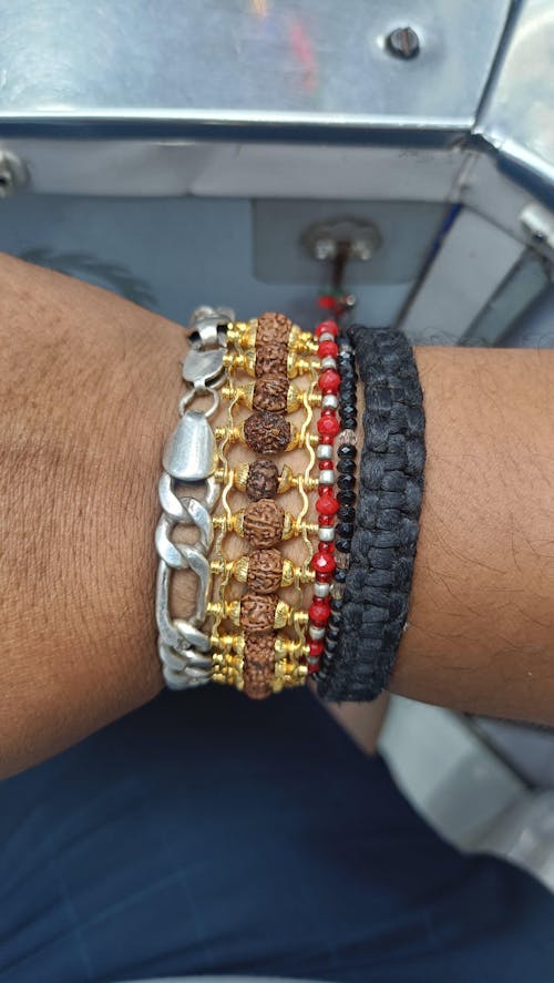 Gold Plated Modern Rudraksha Bracelet
