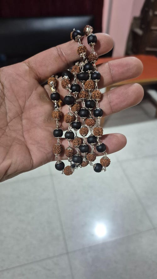 Silver Plated Divya Rudraksha Karungali Mala