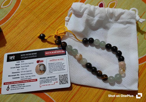 Money Magnet Fusion Tie-Up Band with Pyrite, Tiger Eye, Citrine & Aventurine Beads