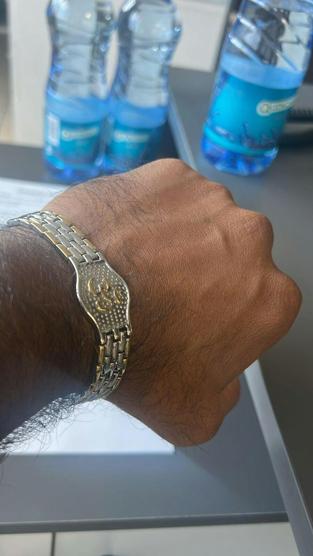 Gold Plated Om DuoTone Serenity Bracelet