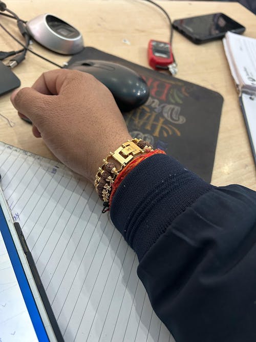 Gold Plated Modern Rudraksha Bracelet