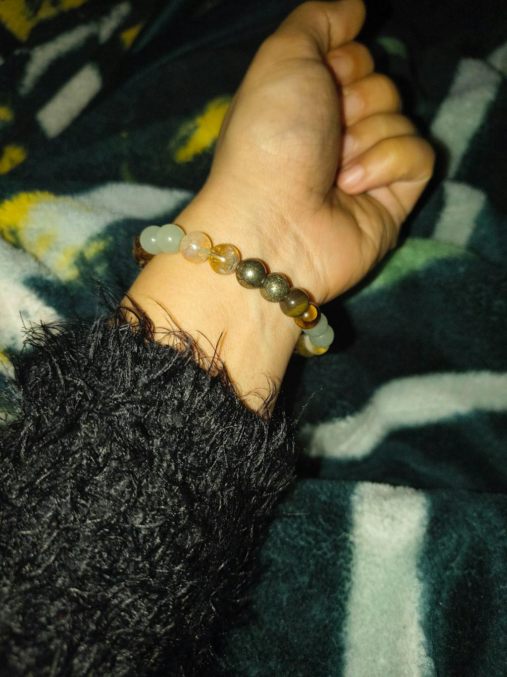 Money Magnet Fusion Band - Pyrite, Tiger Eye, Citrine & Aventurine Beads