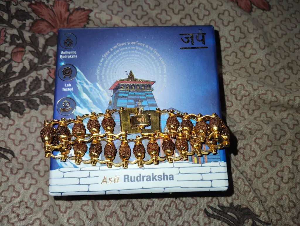 Gold Plated Modern Rudraksha Bracelet