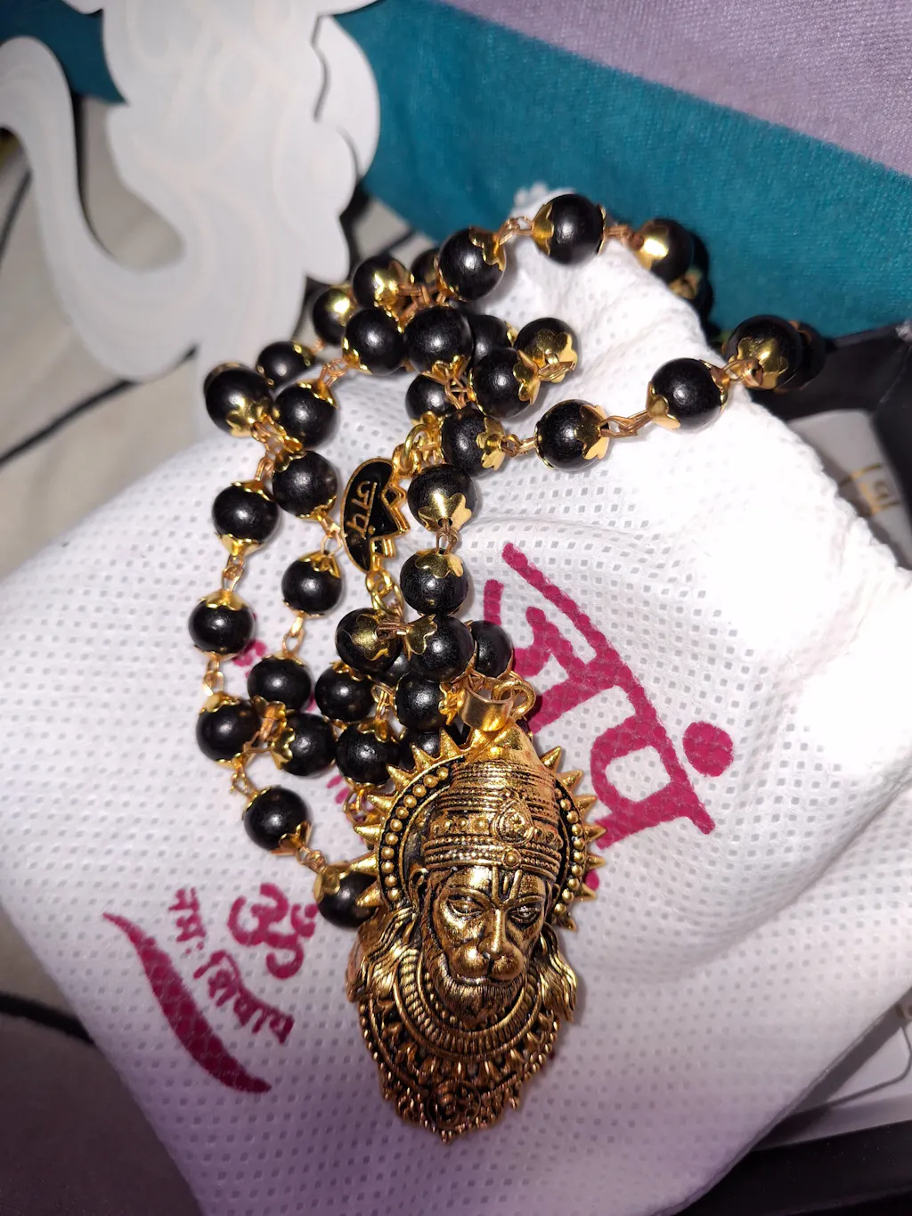 Gold Plated Bajrangbali Karungali Necklace