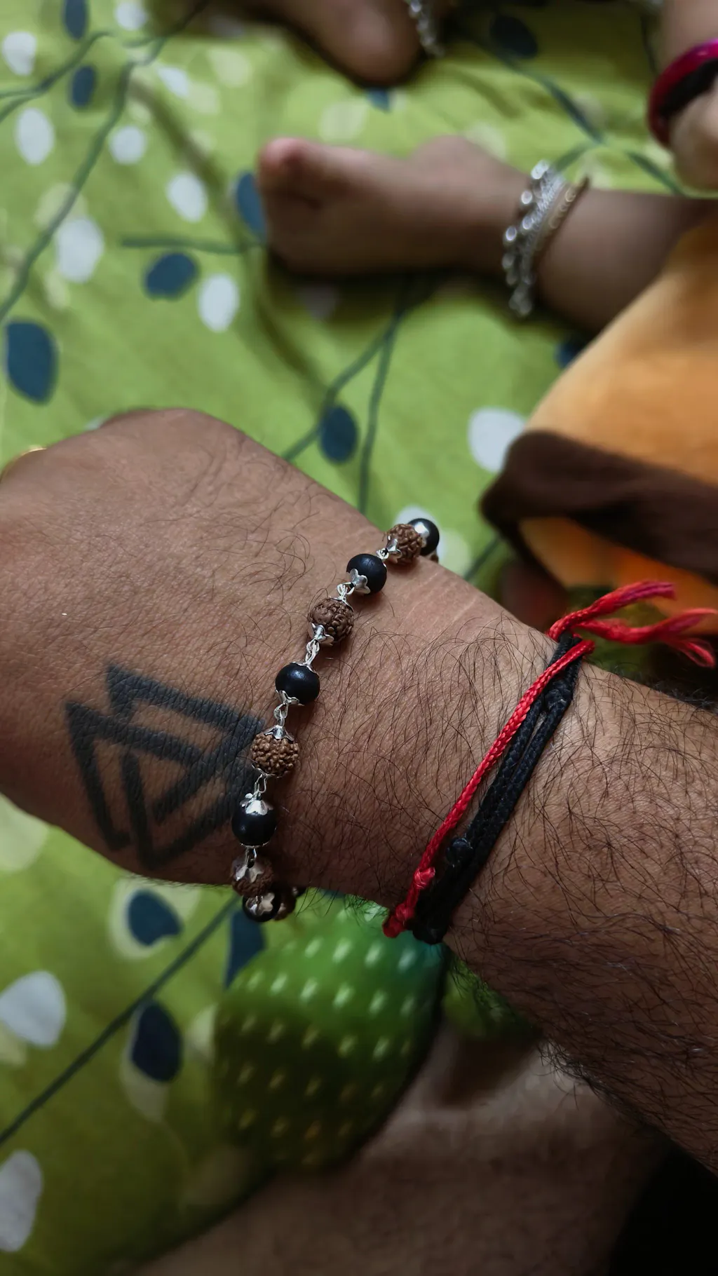 Silver Plated Rudraksha Karungali Bracelet