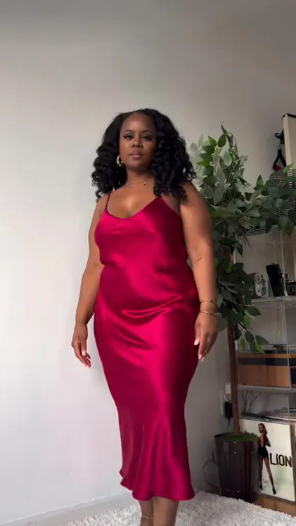 strapless open back dress Red Straight Across Neckline Satin Long Prom Dress with High Slit main image 0