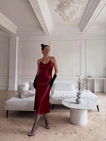 princess polly baby blue dress Plunge Neck Kimono Sleeve Satin Bias Maxi Bridesmaid Dress In Cabernet