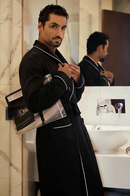 Silk Robe Mens Jersey Dressing Gown Men's Black Silk Robe  100% Mulberry  Silk Dressing Gown Jasmisilk
