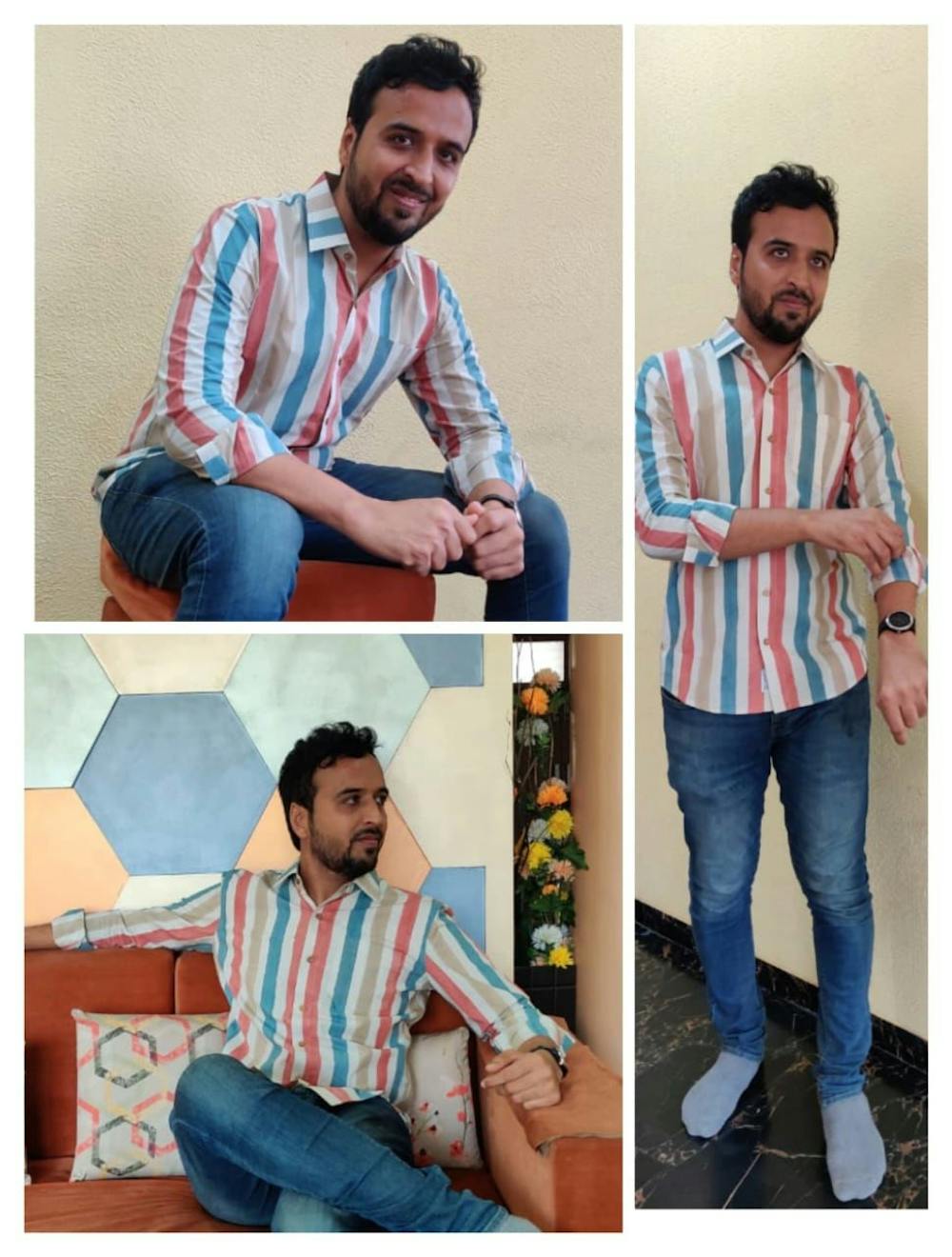 Multi-colour Stripes Full Shirt