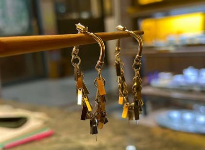 Stylish Geometric Tassel Hoop Earrings | A7886