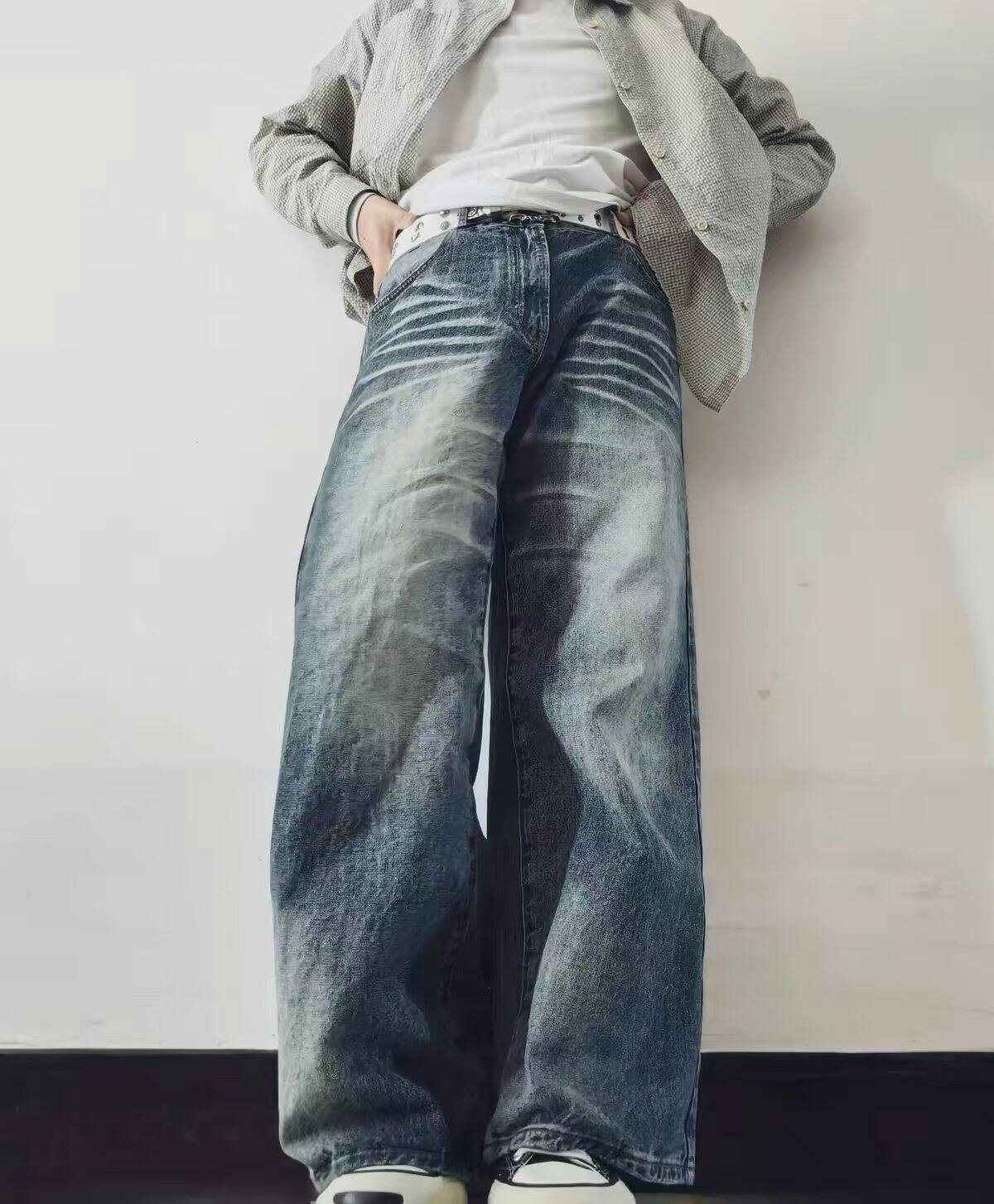 JCAESAR Blue-Gray Washed Denim Jeans – jcaesarclo