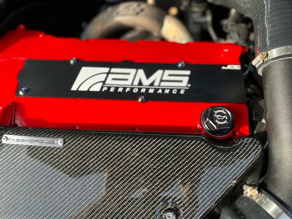 Evo X Spark Plug Cover Anodized Black Aluminum