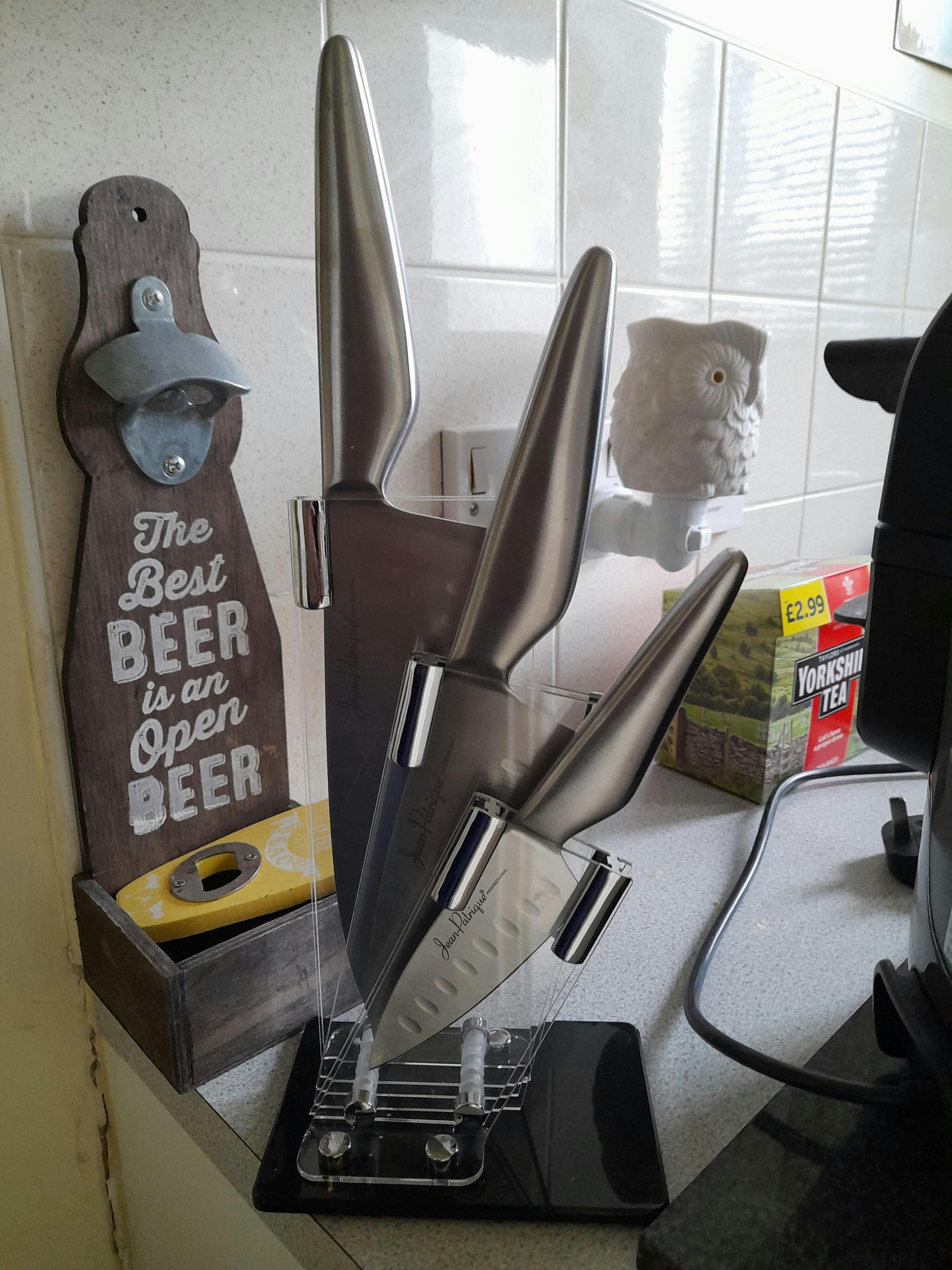 Perspex Knife Block for the Jean Patrique Signature 3Piece Knife Set