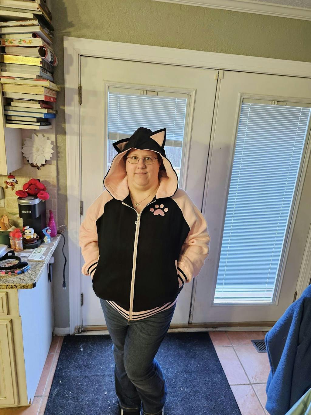 Pink and Black Cat Ita Jacket