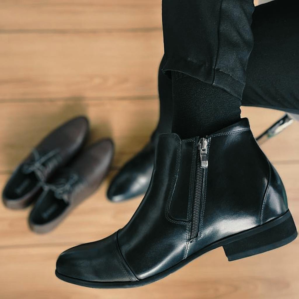 Mr. Ferras Black 8cm | 3.2 inches Taller Formal Elevator Boots