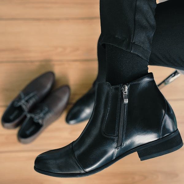 Mr. Ferras Black 8cm | 3.2 inches Taller Formal Elevator Boots