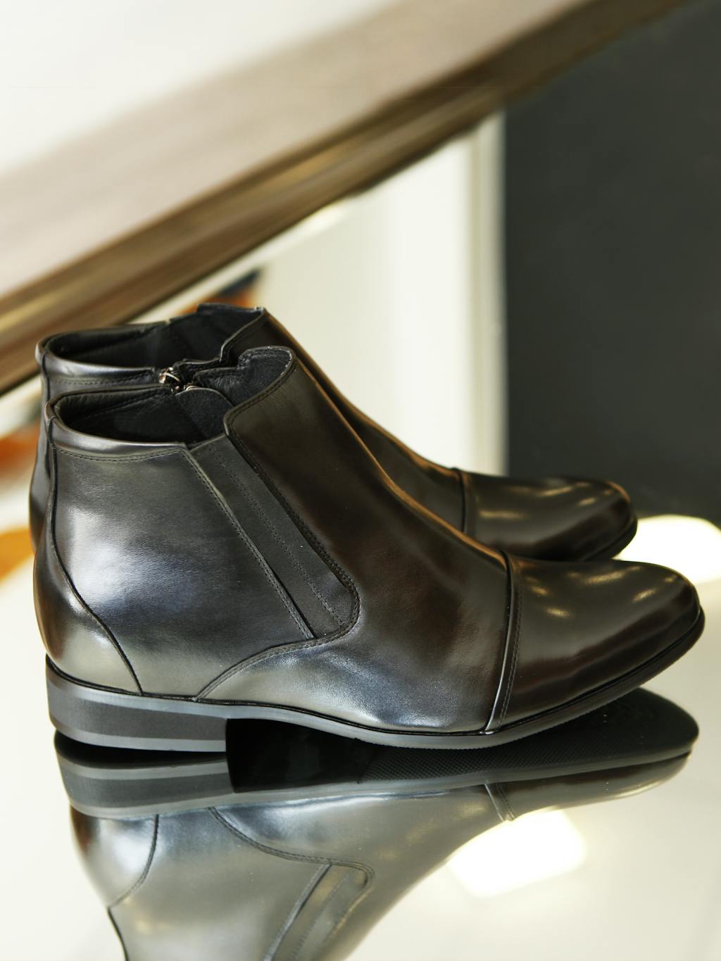 Men's Wedding Boots Mr Ferras 8 cm Black Formal Elevator Dress Shoes