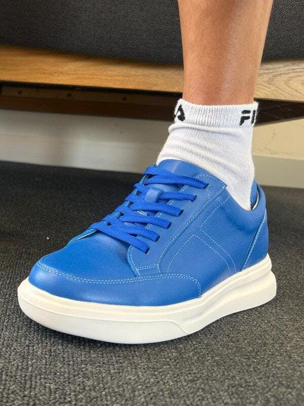 Mr. Federer 7cm | 2.8 inches Blue Sporty Elevated Sneakers