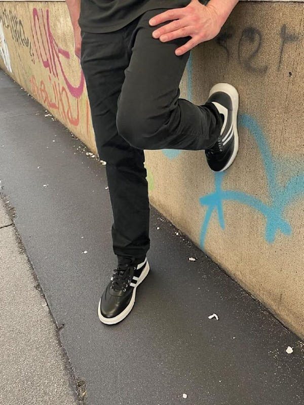 Mr. Ezekiel 6cm | 2.4 Inches Black Leather Elevator Sneakers |  Casual Leather Elevator Sneakers