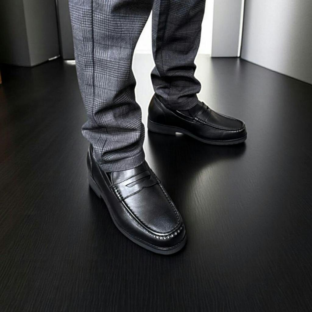 Mr. Dias Black 6cm |  2.4 Inches Height Boost | Dressy Elevator Shoes with Hidden Heels