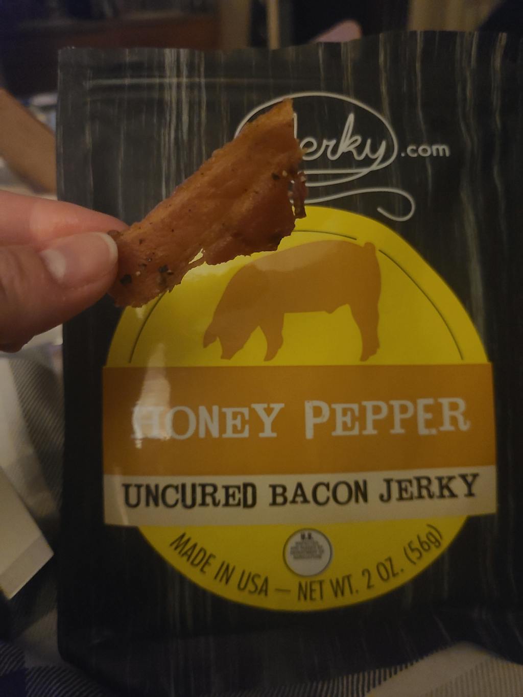 Honey Pepper Bacon Jerky World Famous It's like breakfast in a bag