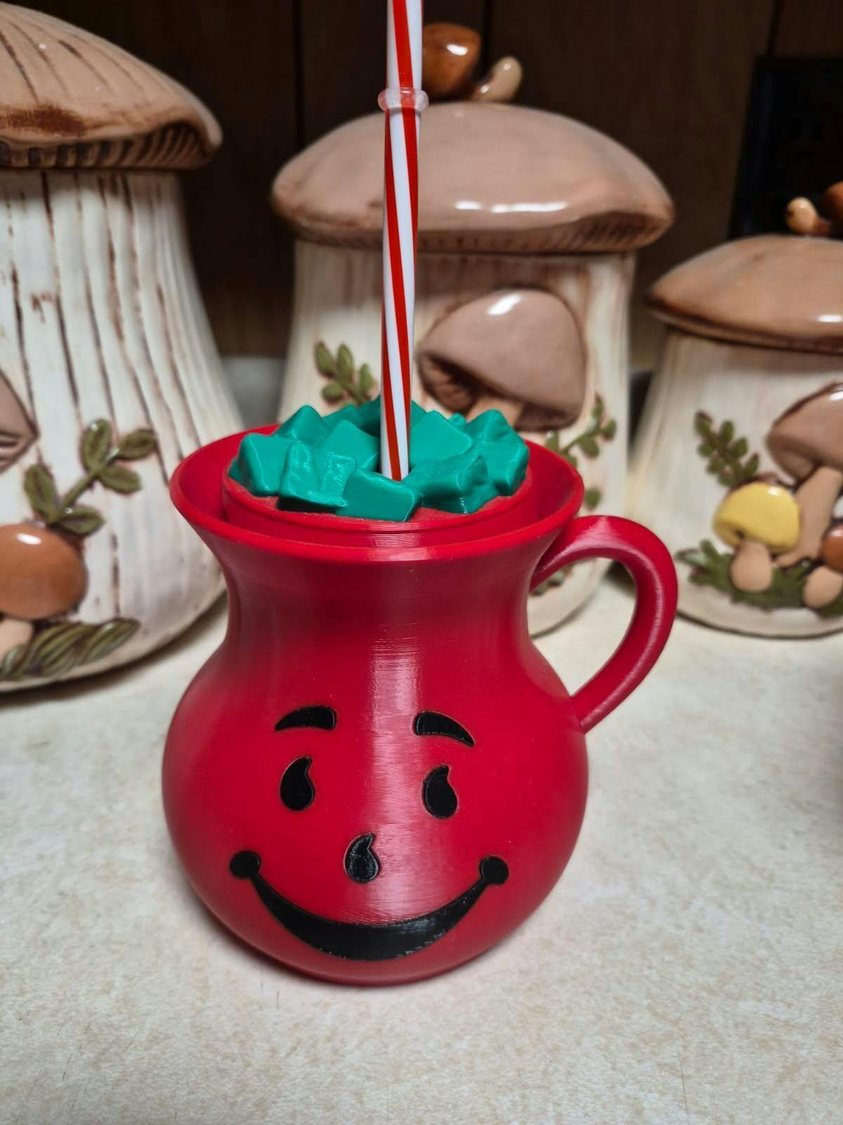 1990s Kool-Aid Inspired 12oz Can Holder with decorative Ice Cubes