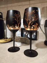 Painted Thanksgiving Wine Glass