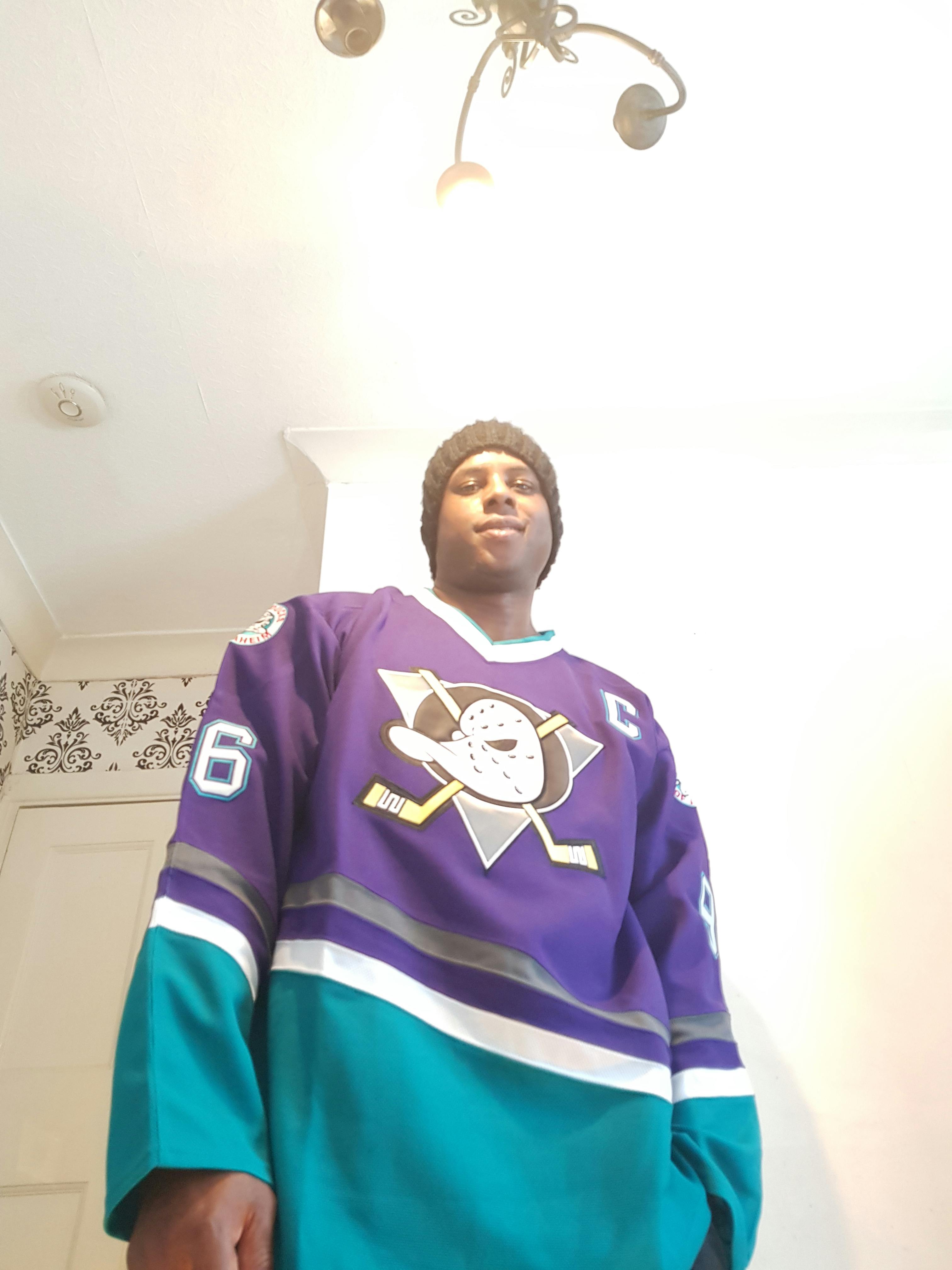 CCM Anaheim Mighty Ducks Purple used Small Jersey