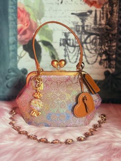 Small Kiss Lock Rainbow Crystal Eyeglass Frame Bag